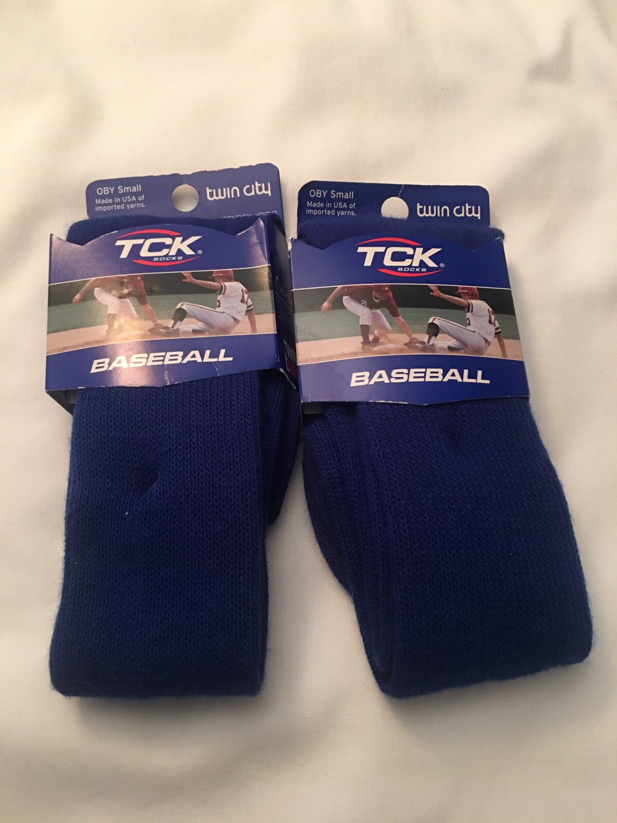 2 Twin City TCK Baseball Socks One Pair Blue Small NEW with Tags