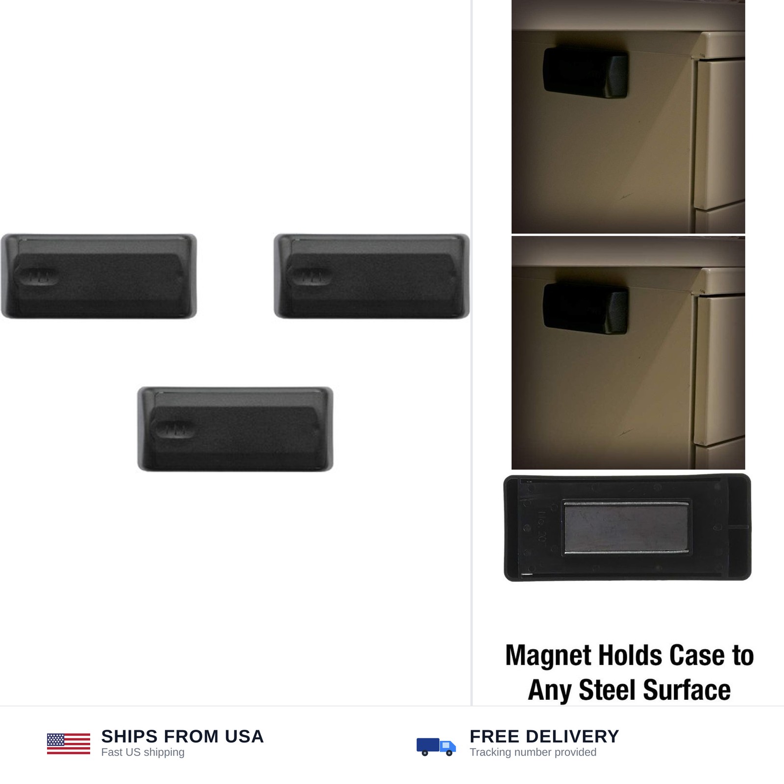 Master Lock Magnetic Key Holder, 3 Pack, Black, 207EC3