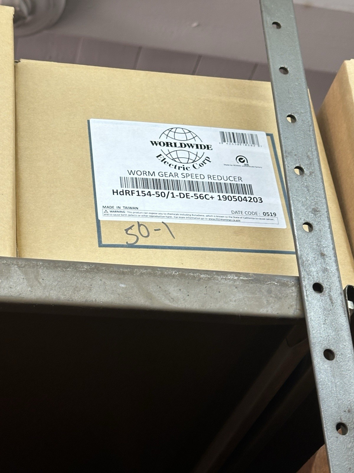 HdRF154-50/1-DE-56C+ 190504203 World Wide Electric Corporation Worm Gear Spur