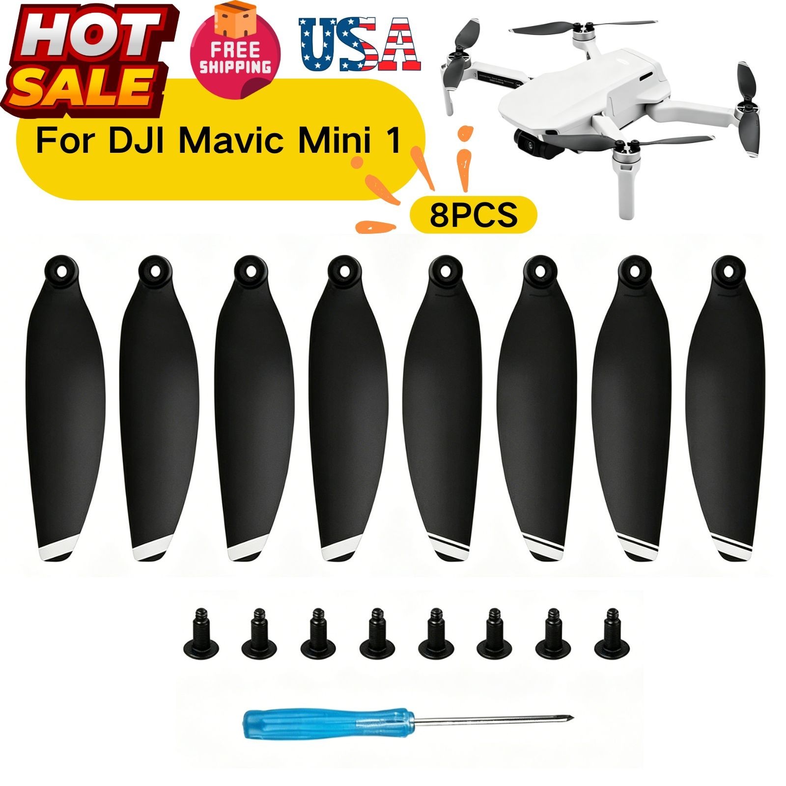 Silver Low-Noise Propellers Foldable Drone Props Blades for DJI Mavic Mini