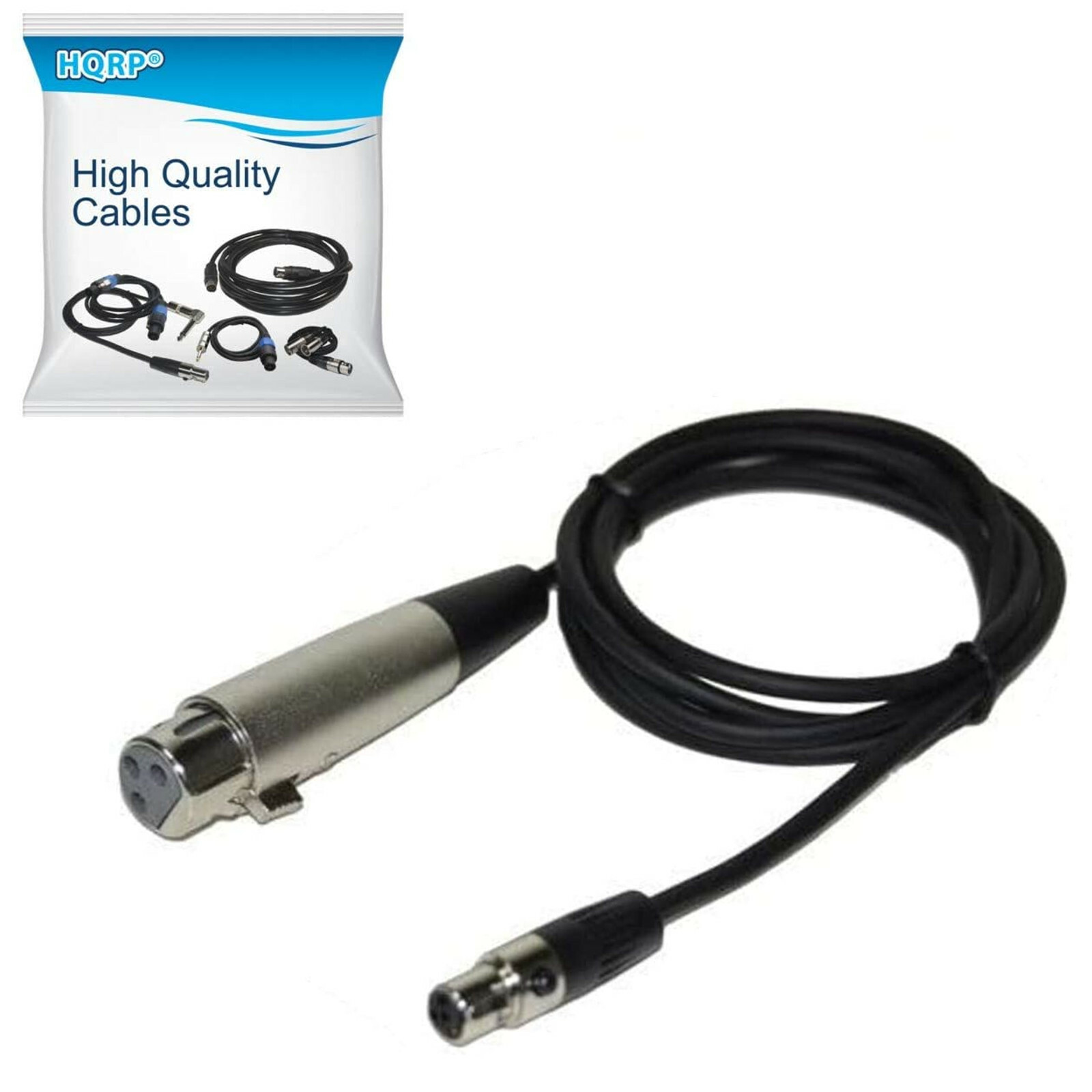 HQRP Conector mini de 4 pines (TA4F) a XLR(F) Cable para micrófono Shure WA310