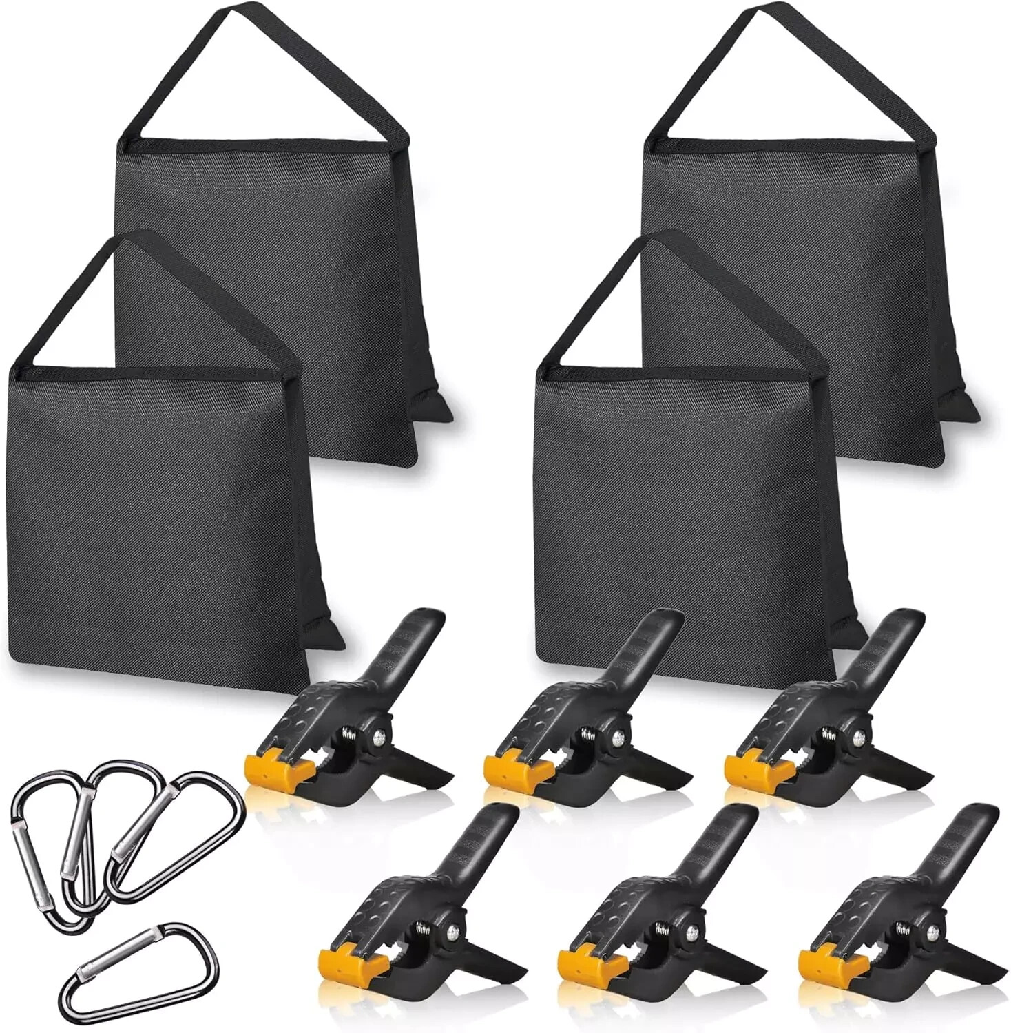 Heavy Duty Sandbag with 6 Spring Clamps - Photo Video Stage Film Weight Bags for