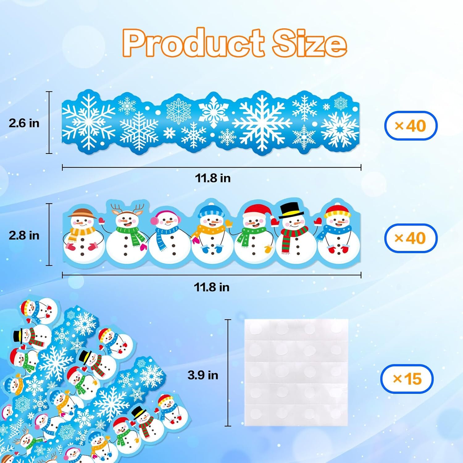 Winter Bulletin Board 78.7FT Cutout Classroom Decor Snowflake Bulletin...