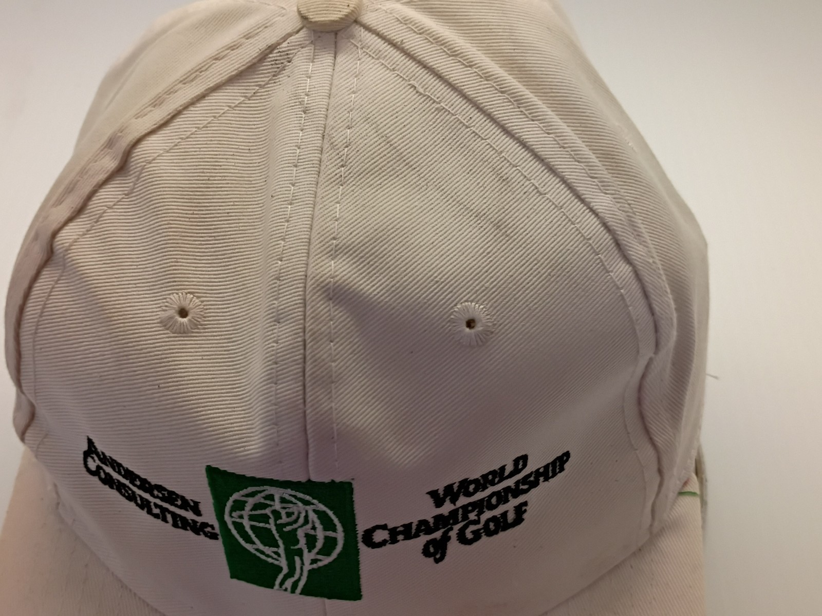 Anderson Consulting World Champion Of Golf Hat Has Smudges On Top Not Cleaned