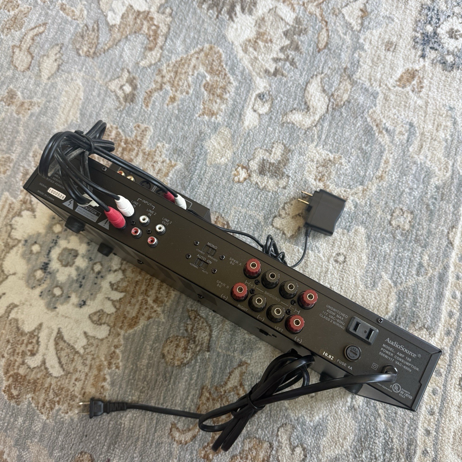 AudioSource AMP 100 Stereo Power Amplifier + Boost 800 Stereo Line Amp Tested