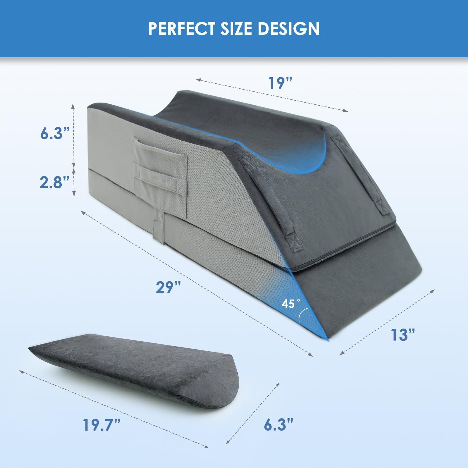Leg Elevation Pillows for After Surgery,4-Height Adjustable Leg Elevating Pil...