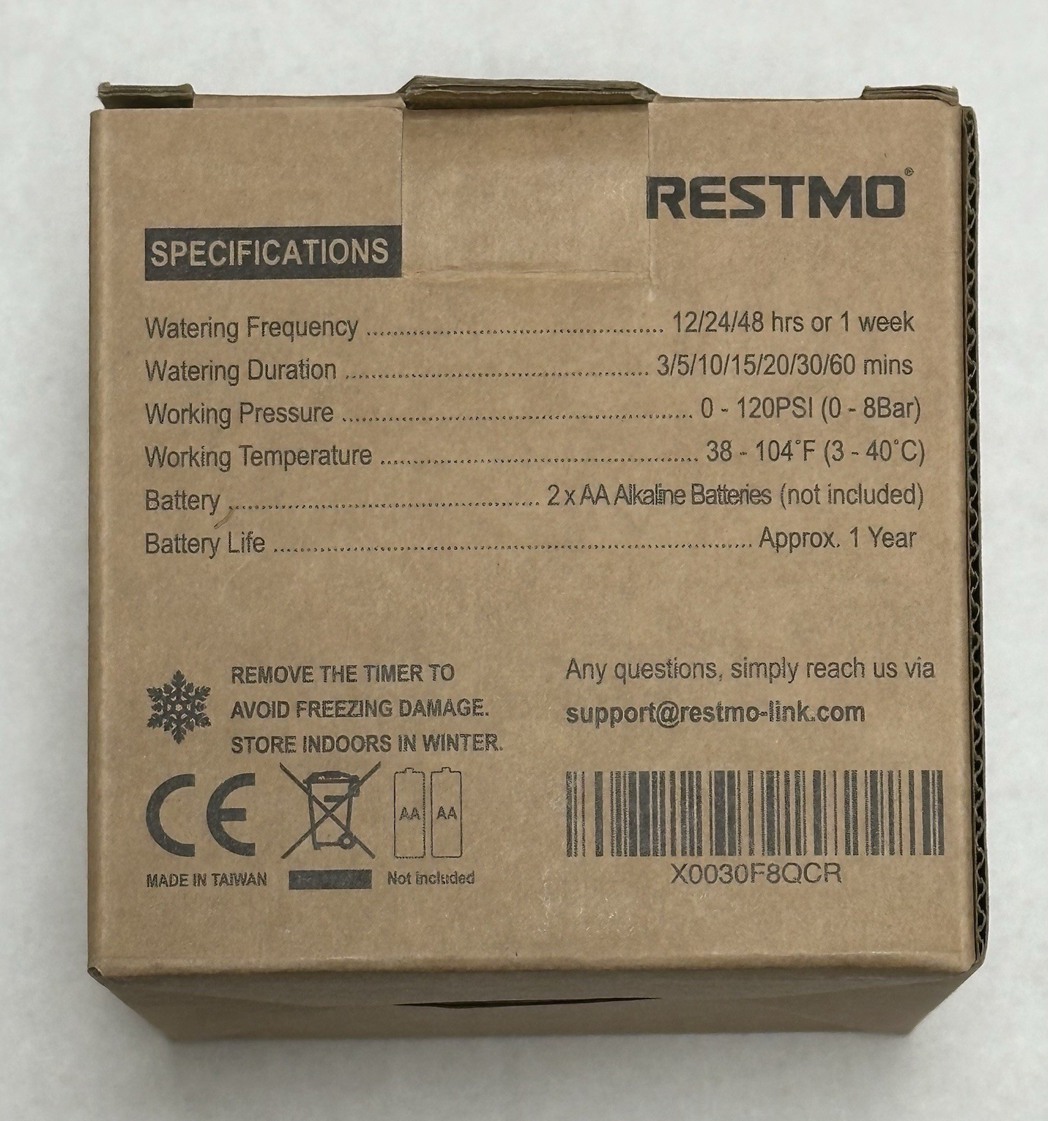 RESTMO O-HT-6 Water Timer – Battery Powered Hose Timer w/ Easy Dial, No LCD