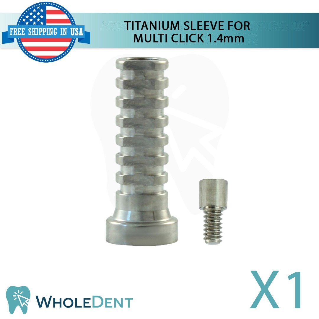 1X Titanium Sleeve With Length Of 13.0mm For Multi Unit 1.4mm Abutment