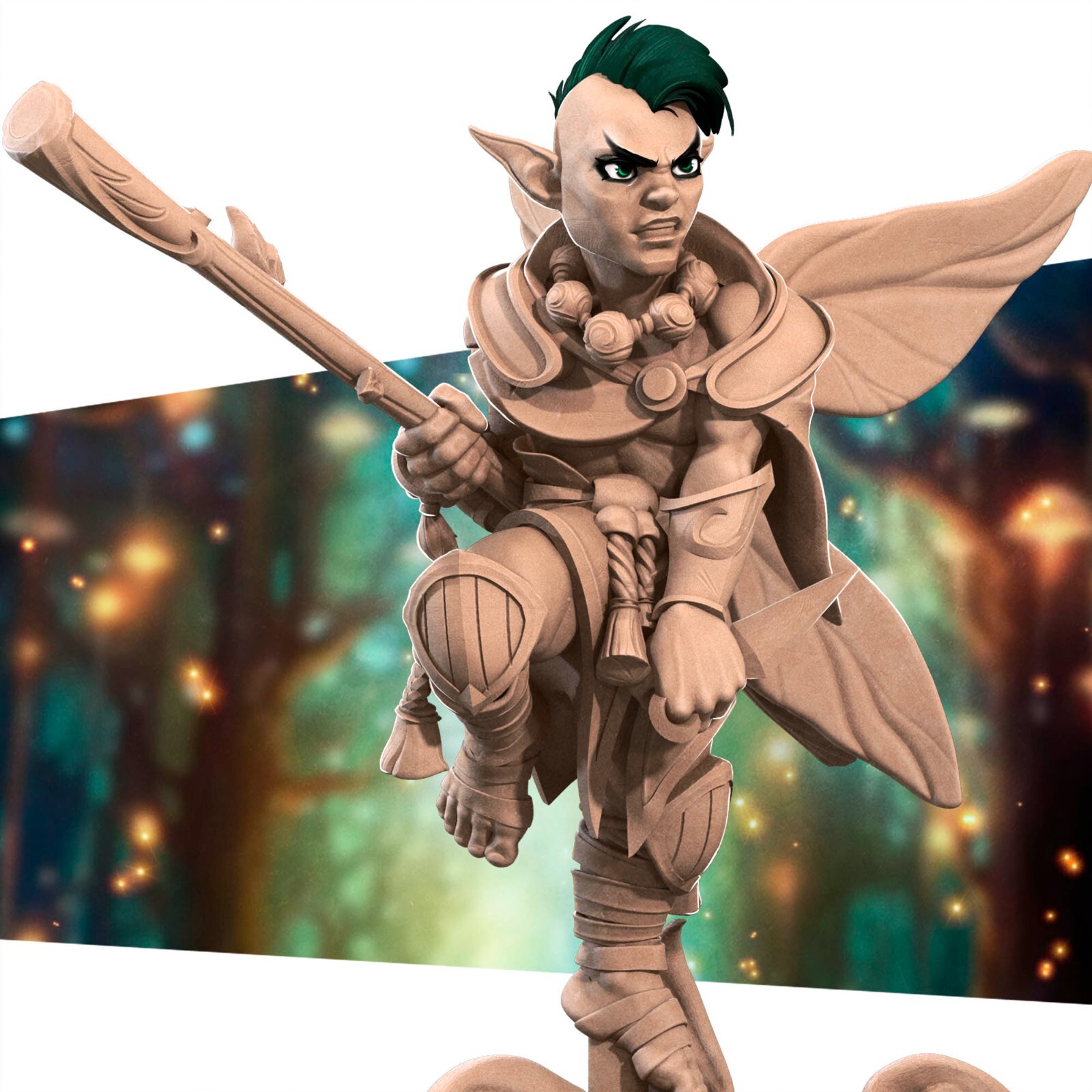 Pixie Fairy Monk Fighter Staff Ninja - Bite the Bullet - Dungeons and Dragons