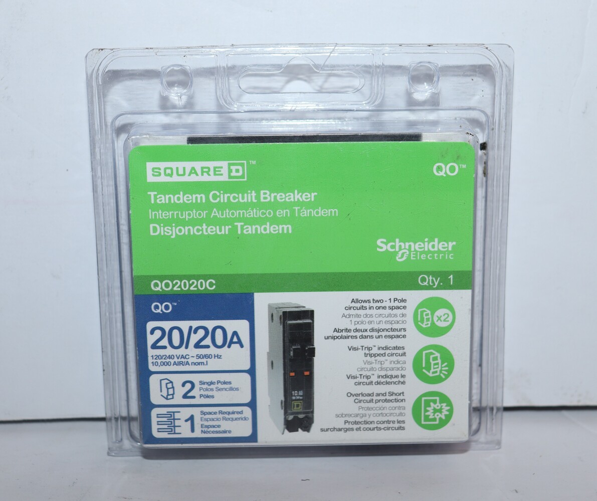 Square D QO2020C 2-20 Amp Single-Pole Tandem Circuit Breaker