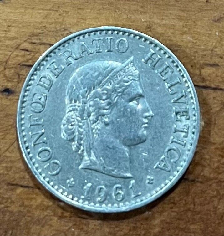 1961  Switzerland 10 Rappen Coin