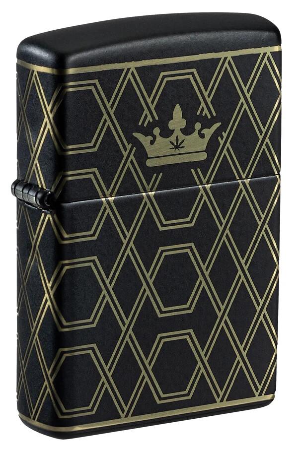 Zippo Queen of Bud Design Laser 360 Black Matte 46684