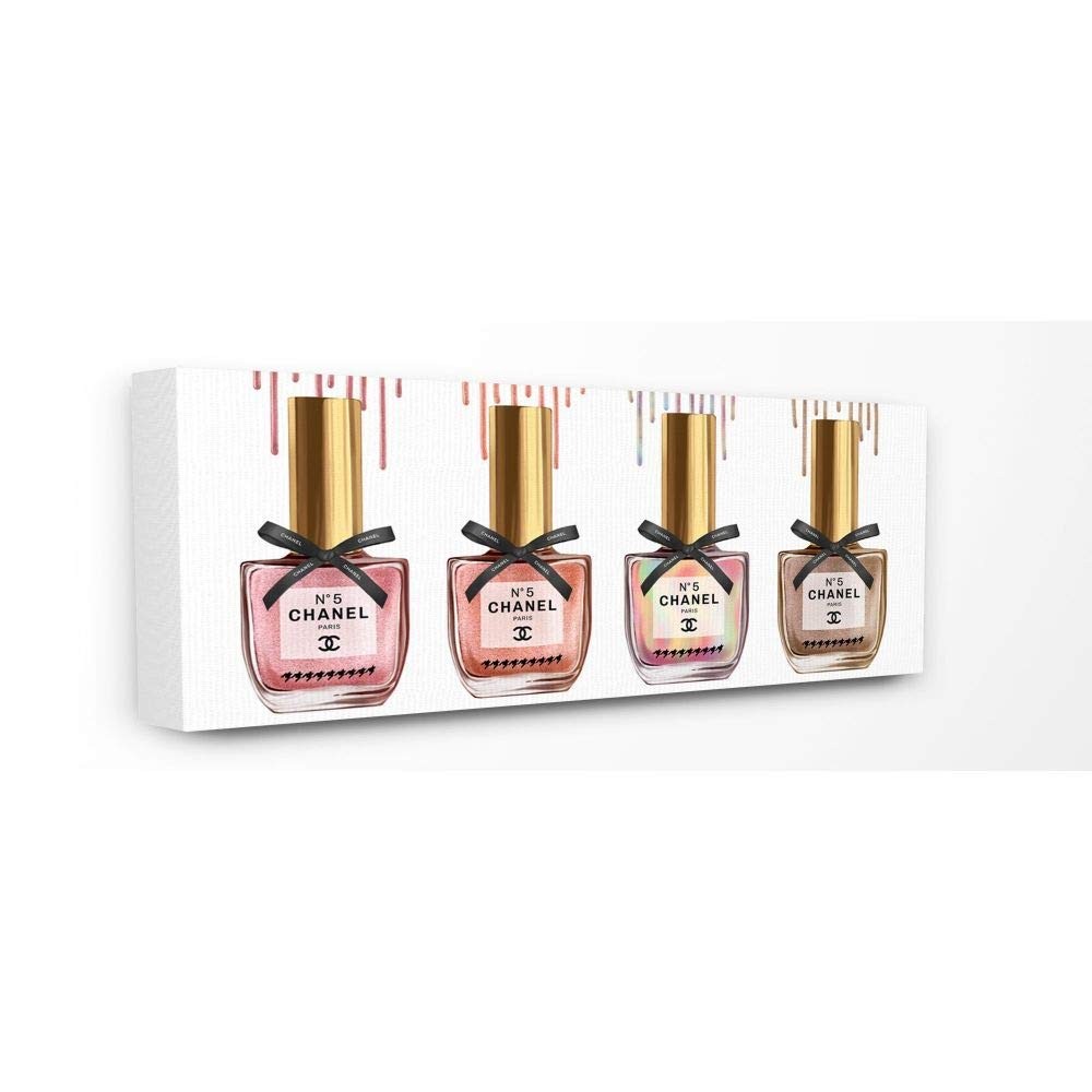 Stupell Industries Makeup Collection Nail Polish Pink Rainbow Fashion Design