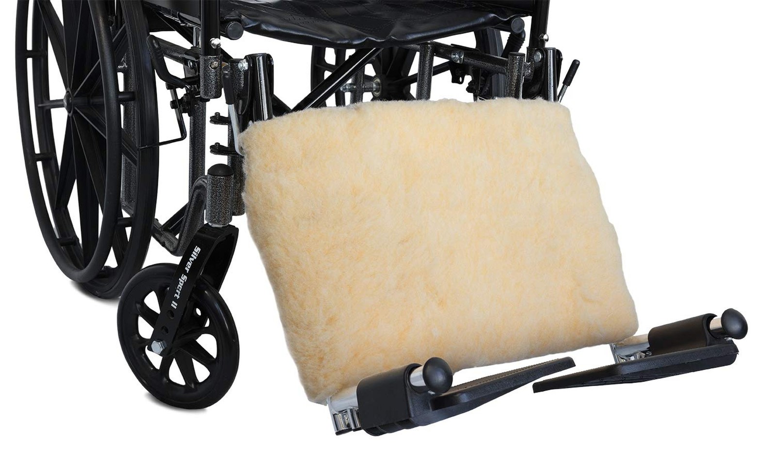 NYOrtho Faux Synthetic Sheepskin Wheelchair Leg Pad Foot Protectant