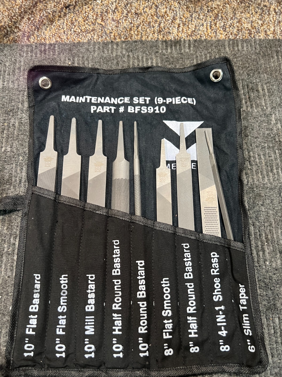 Mercer Industries OEM BFS910 Maintenance File w/ 9 Tools 6"-10"