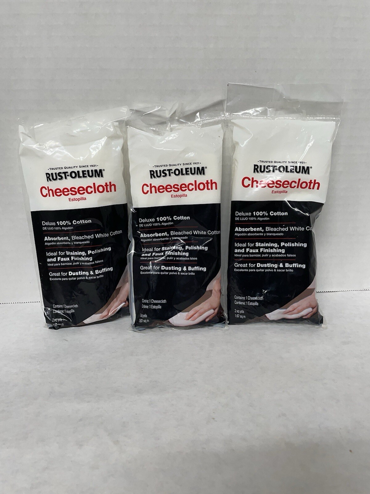 Lot of 3~Rust-Oleum~2 sq. Yard~Cotton Cheesecloth~White