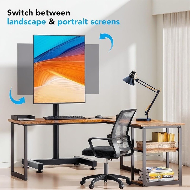 Floor Stand for 13-50 inch Screens Holds 77lbs Tilting Height Adjustable Monitor