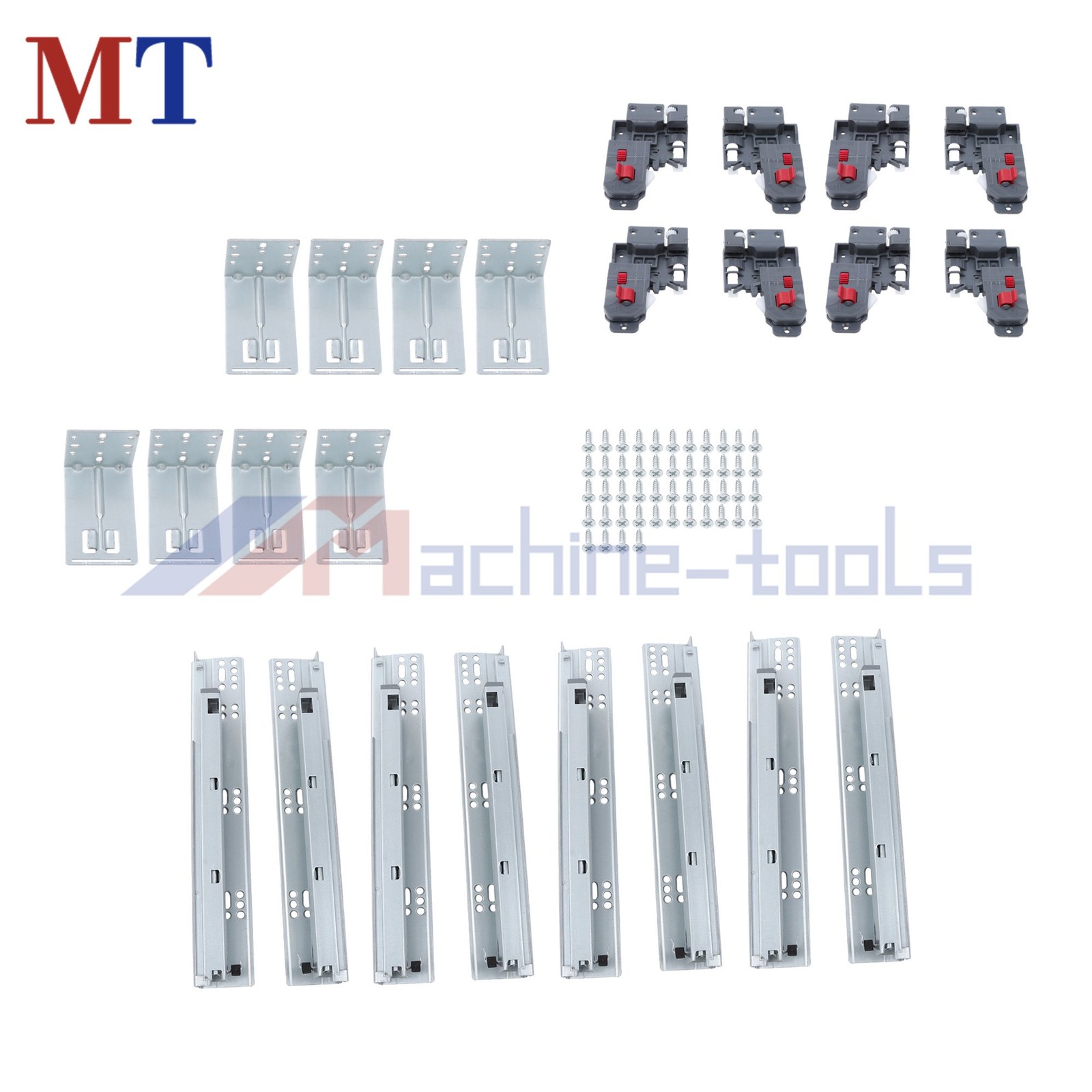 4 Pair 12" Undermount Drawer Slides Soft Close 100lb Load Full Extension Design