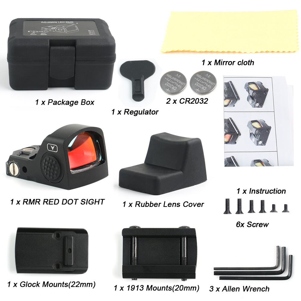 2 MOA Shake Awake Optic Sight Reflex Red Dot Sight for Glock 17 MOS RMR Cut Base