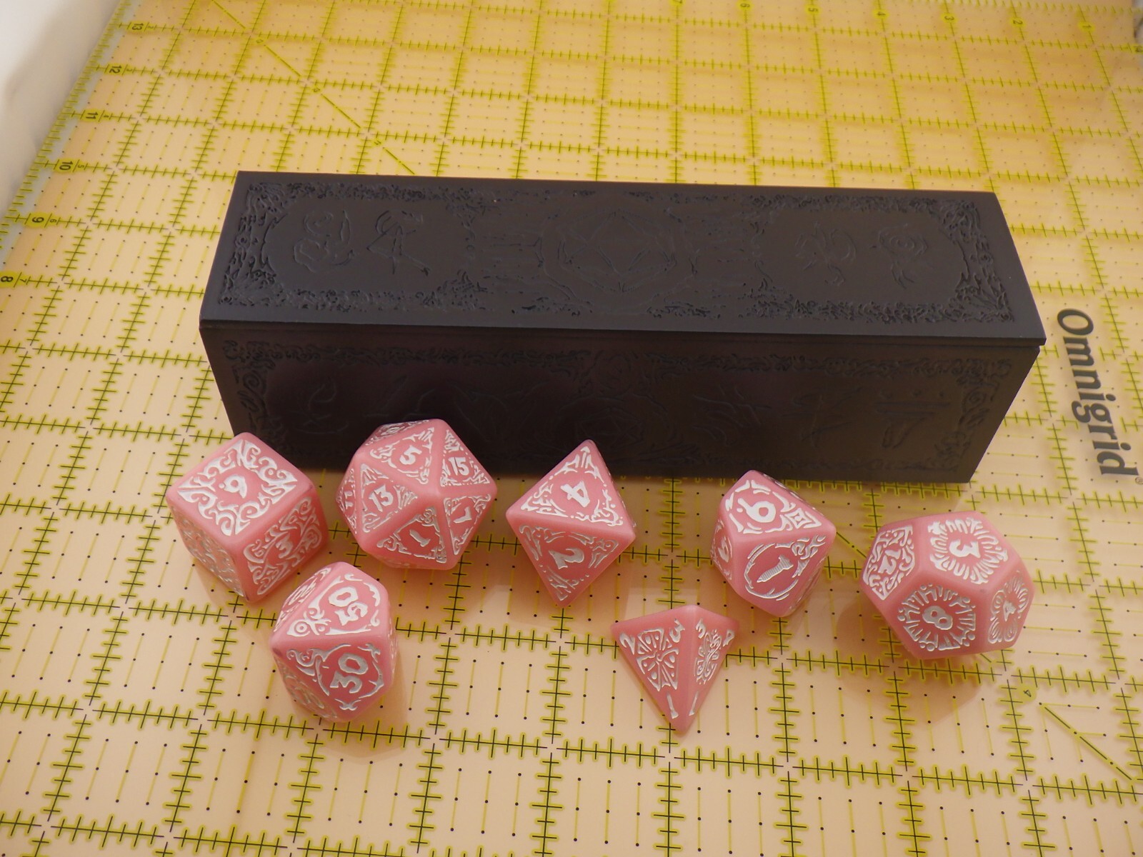 Titan Dice Calliope: Cherry Blossom with White Polyhedral Set with Box RPG
