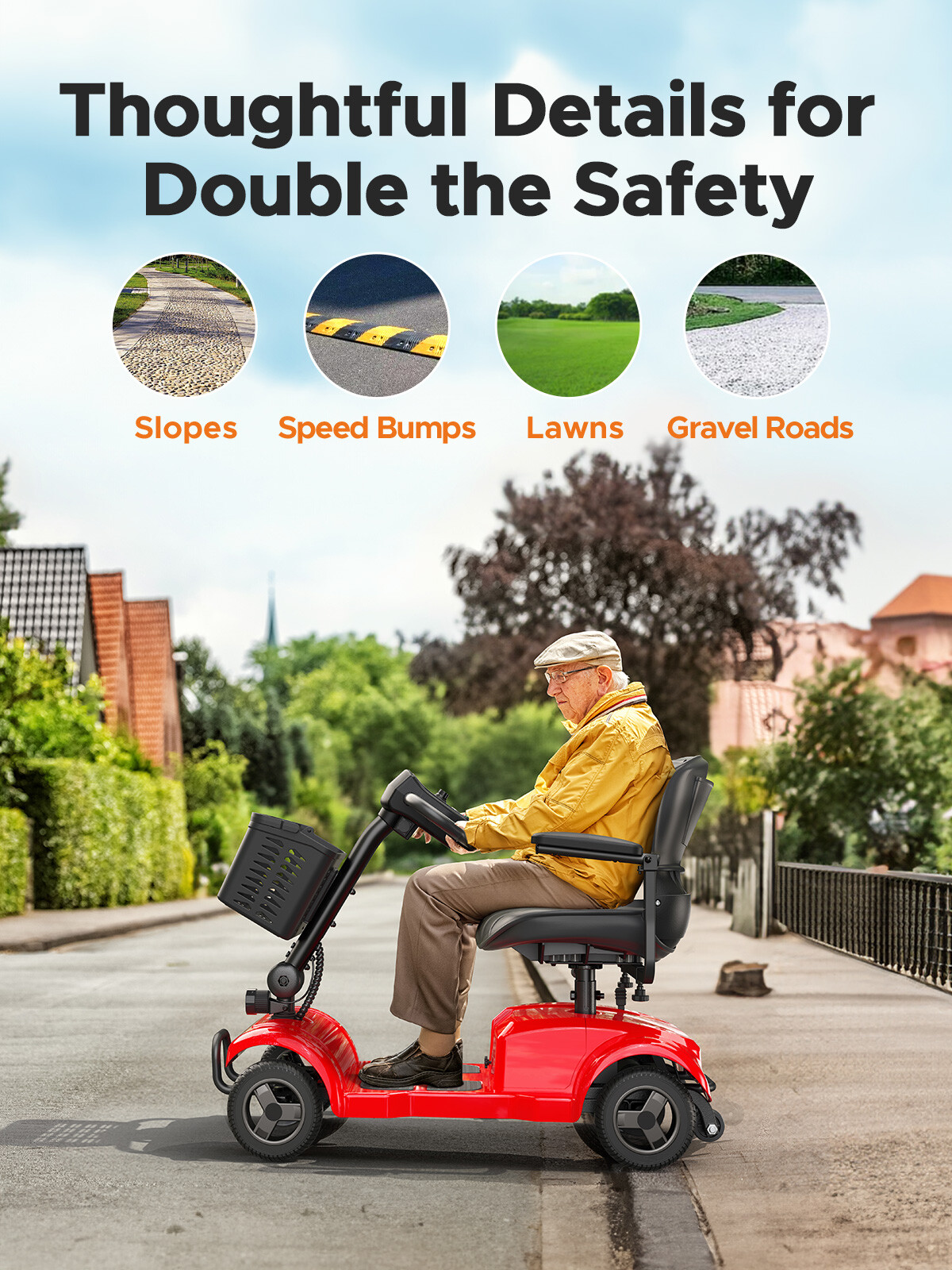 2025 Mobility Scooter, Electric Power Mobile Scooters Red