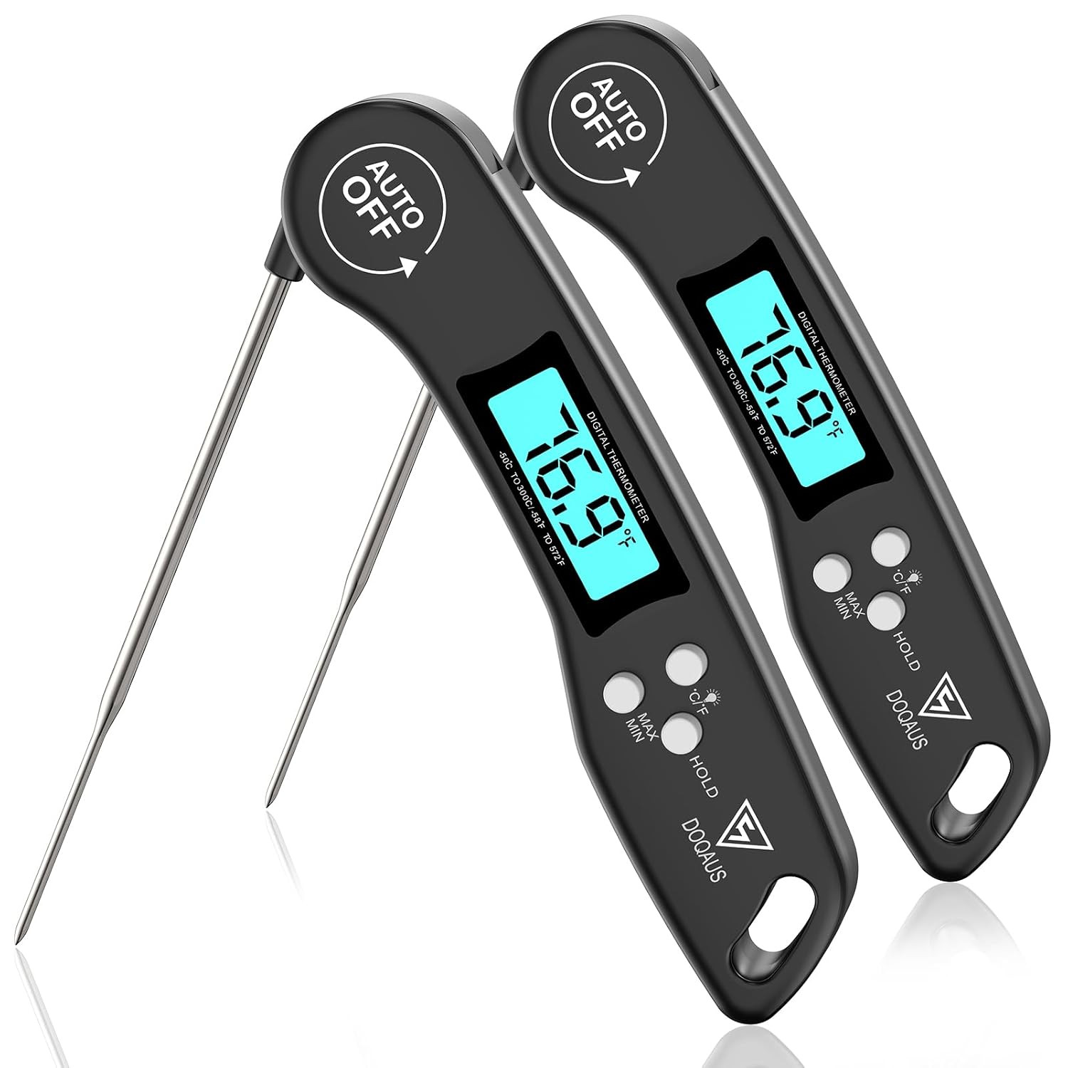 DOQAUS Digital Meat Thermometer, 2 Pack Instant Read Food Thermometer for Cookin
