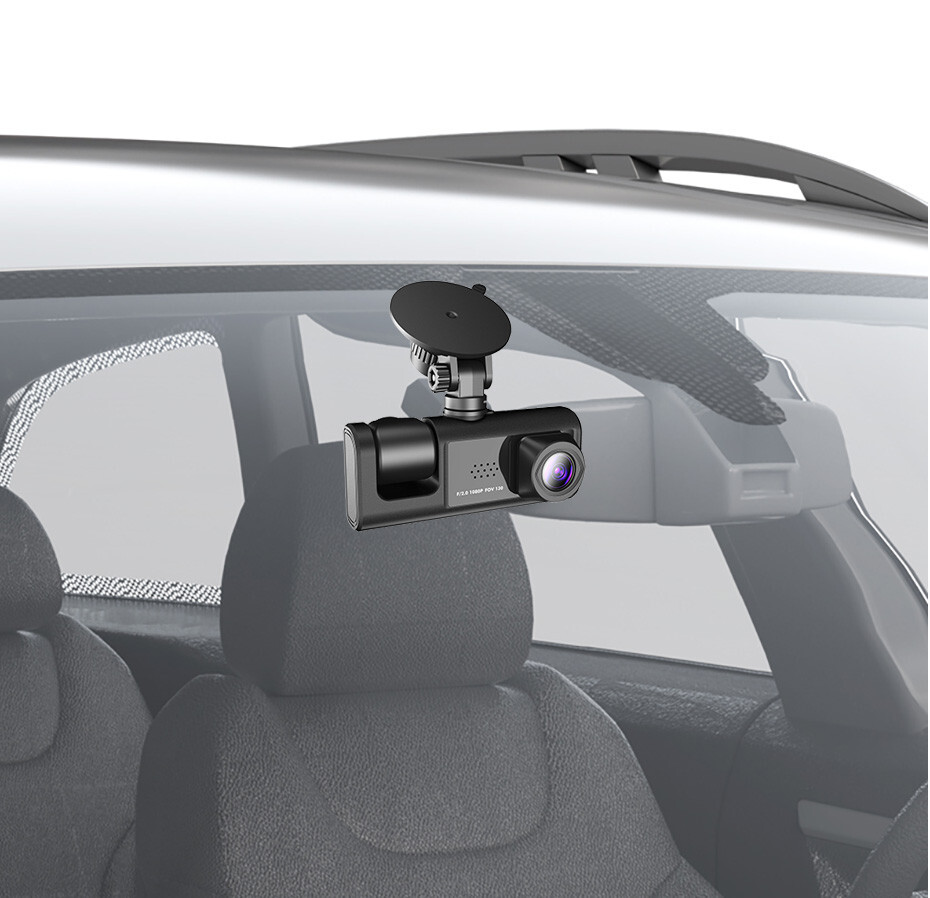 Front Rear Inside DVR Dash Cam with Night Vision & Loop Recording