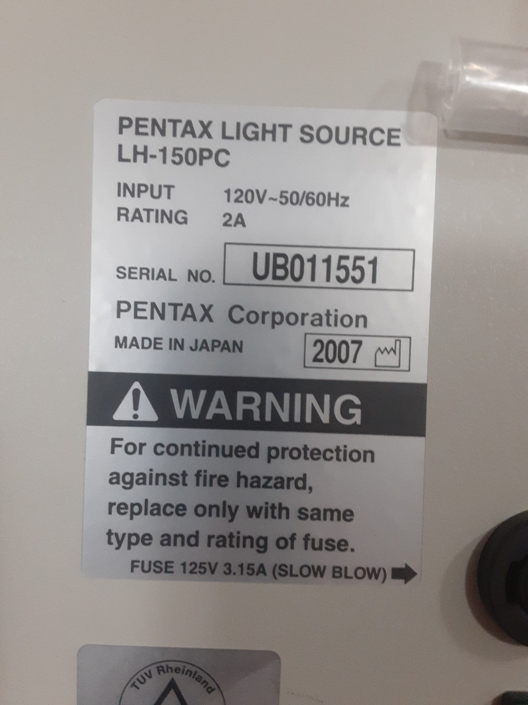 Pentax LH-150PC Medical Light Source w/ Air Pump 120V 150W Halogen