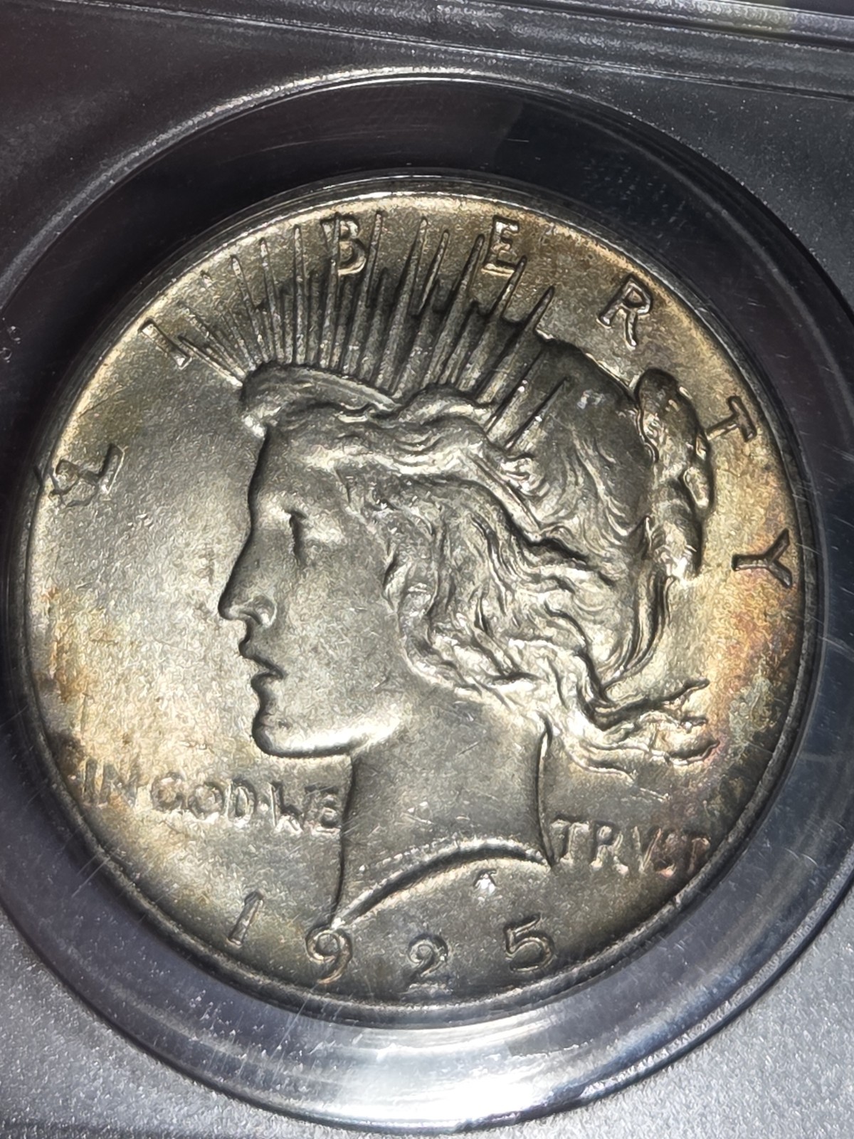 1925 $1 Peace Dollar ANACS MS63 Toned