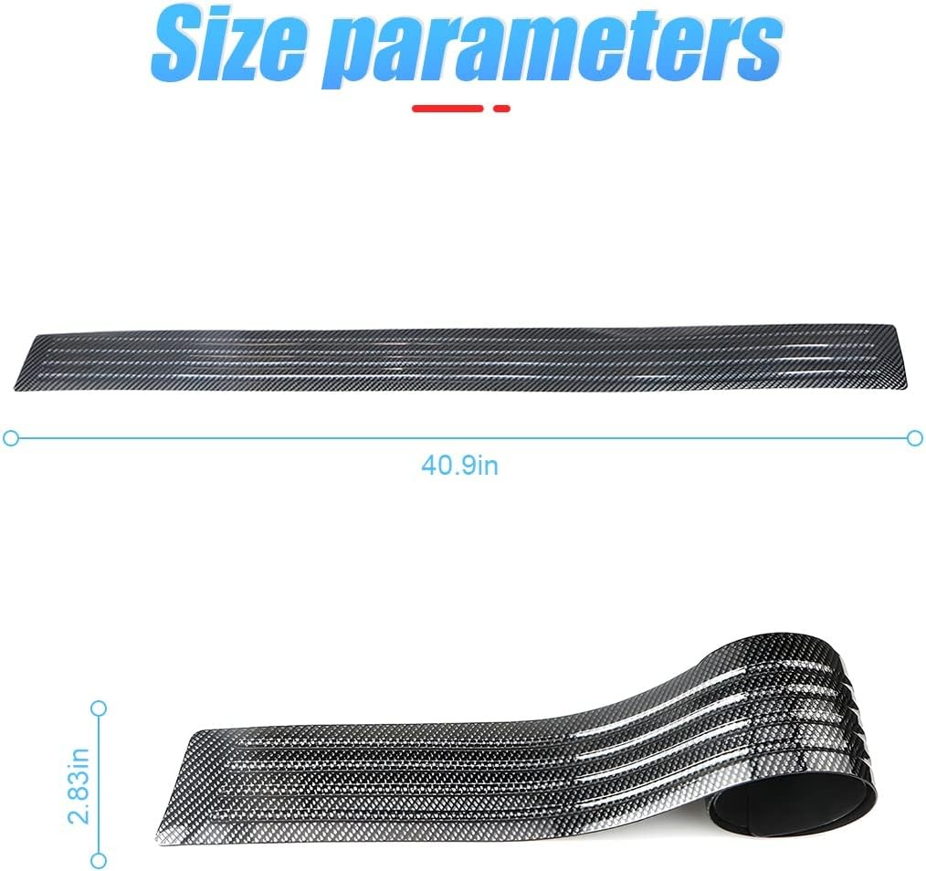 41" Carbon Fiber Car Bumper Protector Anti-Scratch Self-Adhesive Universal Strip
