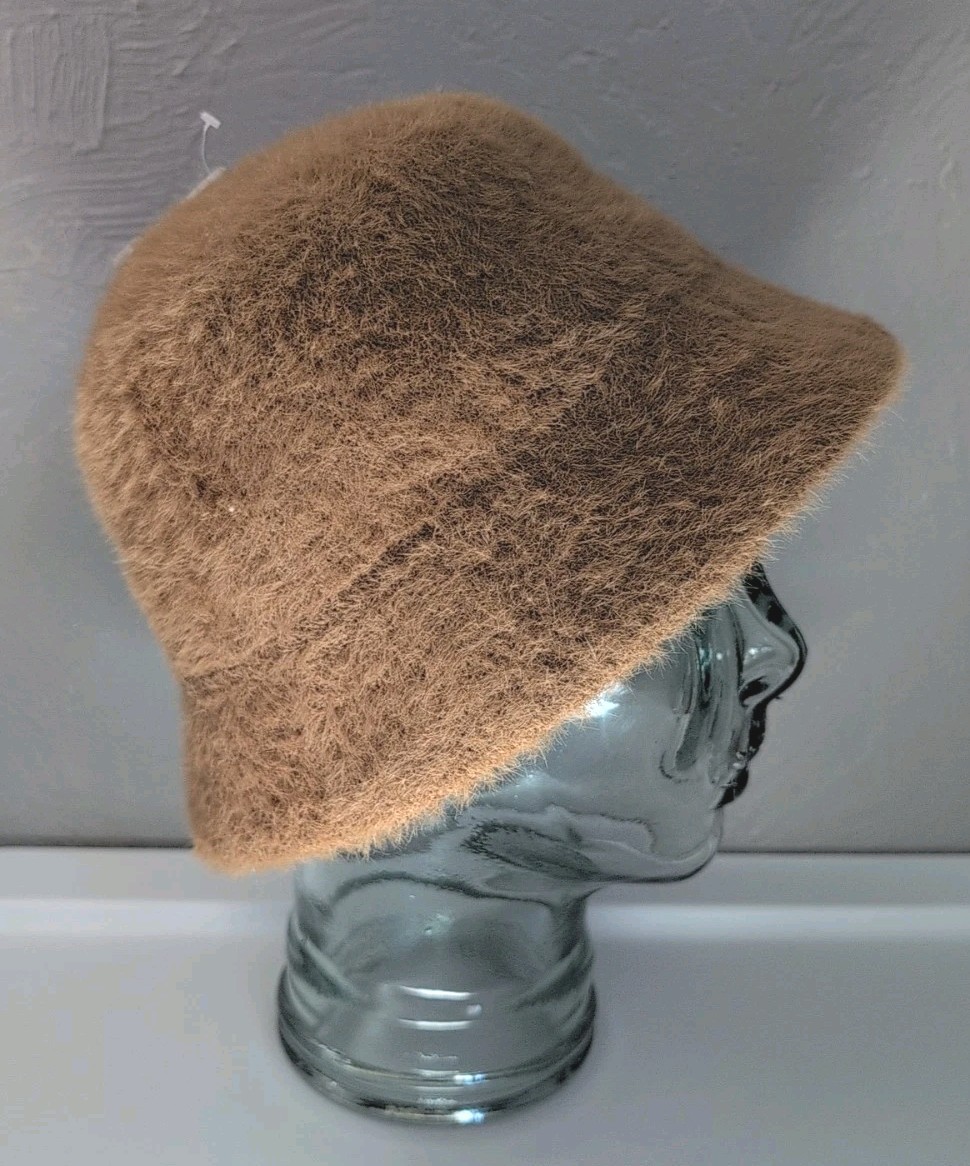 NWT Urban Outfitters Brown Fuzzy Bucket Hat OS Festival Casual Funky Y2K 90s