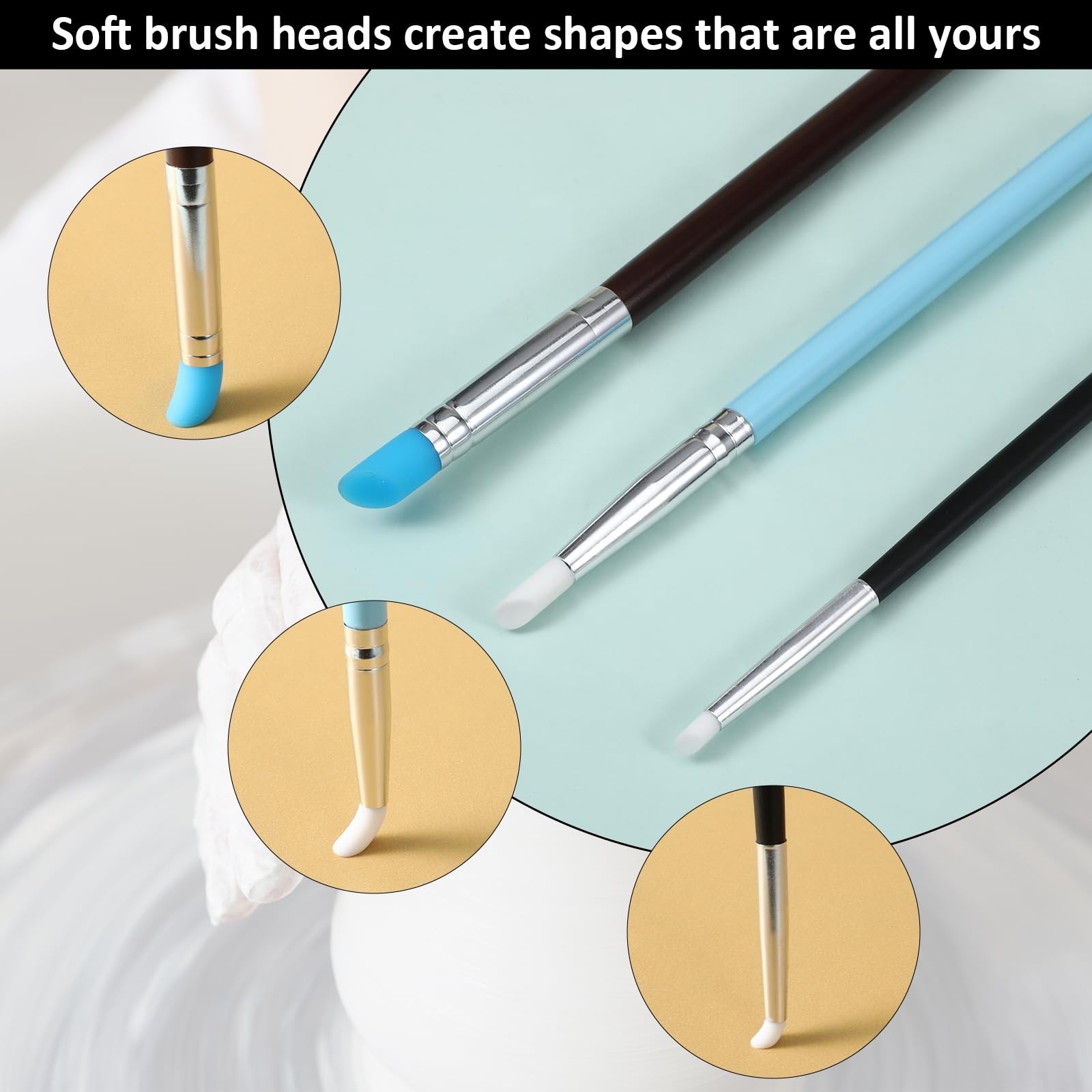 15 Pcs Silicone Sculpting Tools, Silicone Clay Sculpting Tools, Pottery Tools...