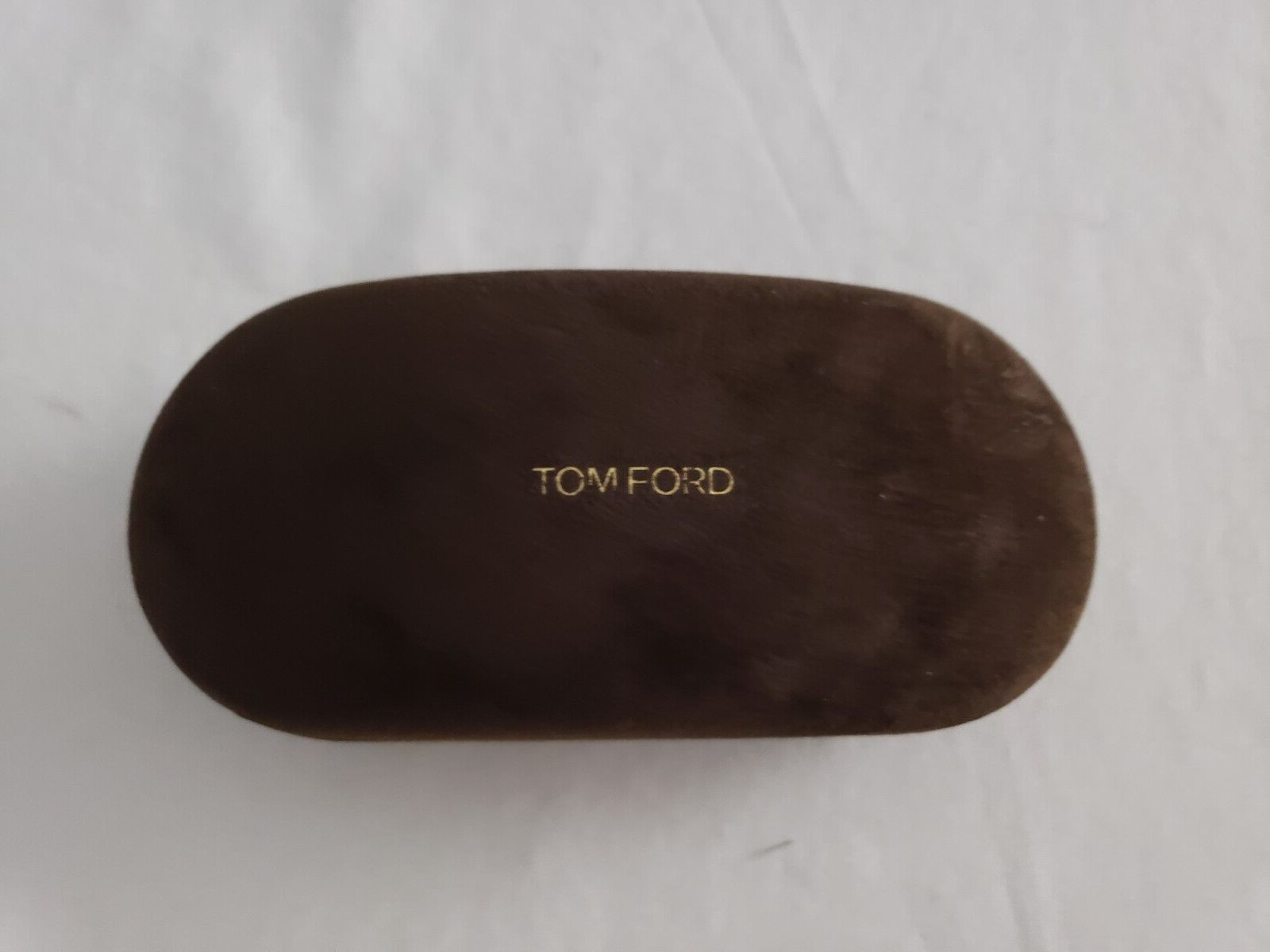 TOM FORD BROWN HARD CLAMSHELL CASE LARGE EYEGLASSES CASE