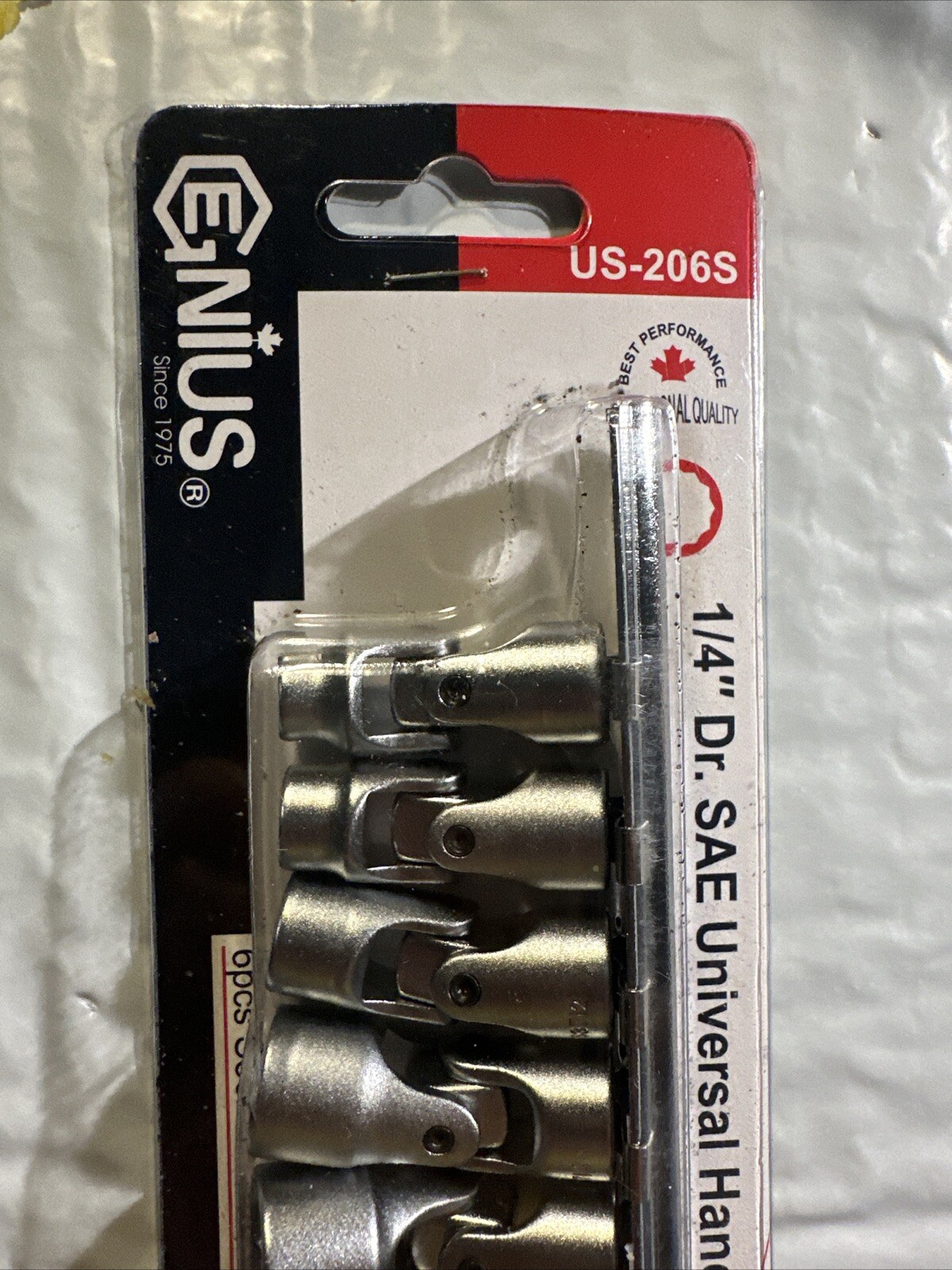 Genius Tools 6 Piece 1/4"Drive SAE Universal Hand Socket Set (12-Point) US-206S