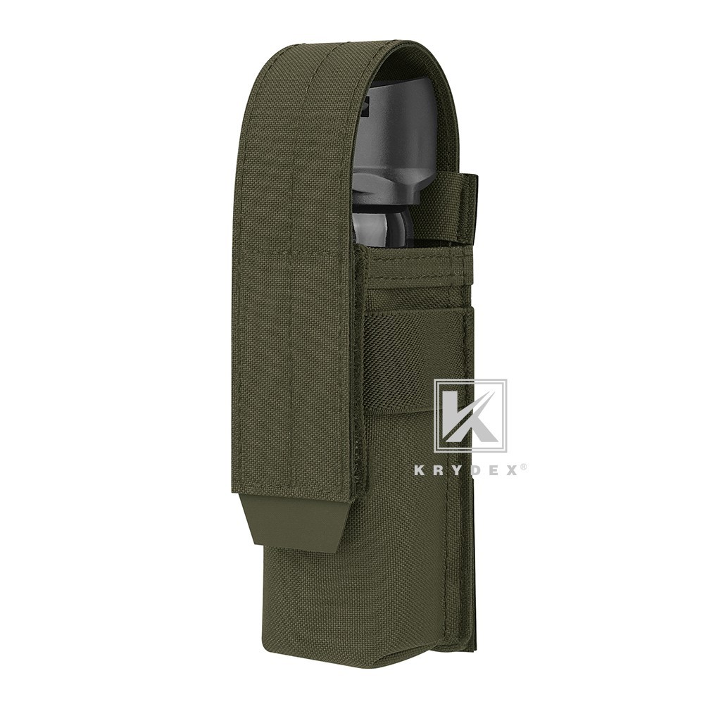 KRYDEX Tactical Flashlight Holster Low Profile Pouch Green MOLLE&Belt System