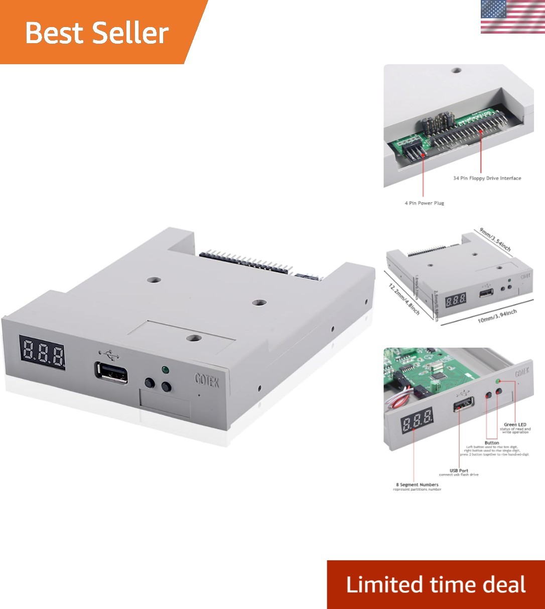 Innovative 1.44MB USB Floppy Emulator - U100 3.5 Inch for Smooth Data Transfers