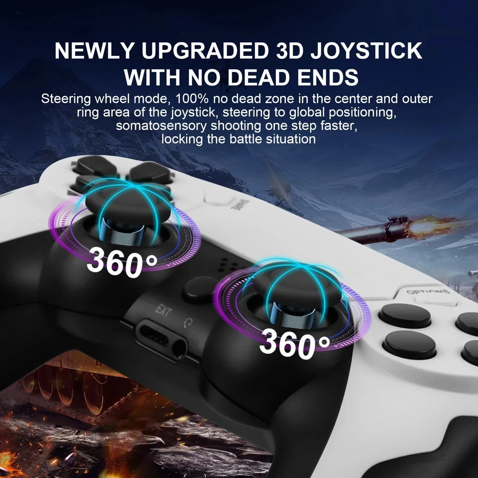 Wireless Controller Compatible with PS4 PS3 PC Bluetooth Gamepad Dual Vibration#