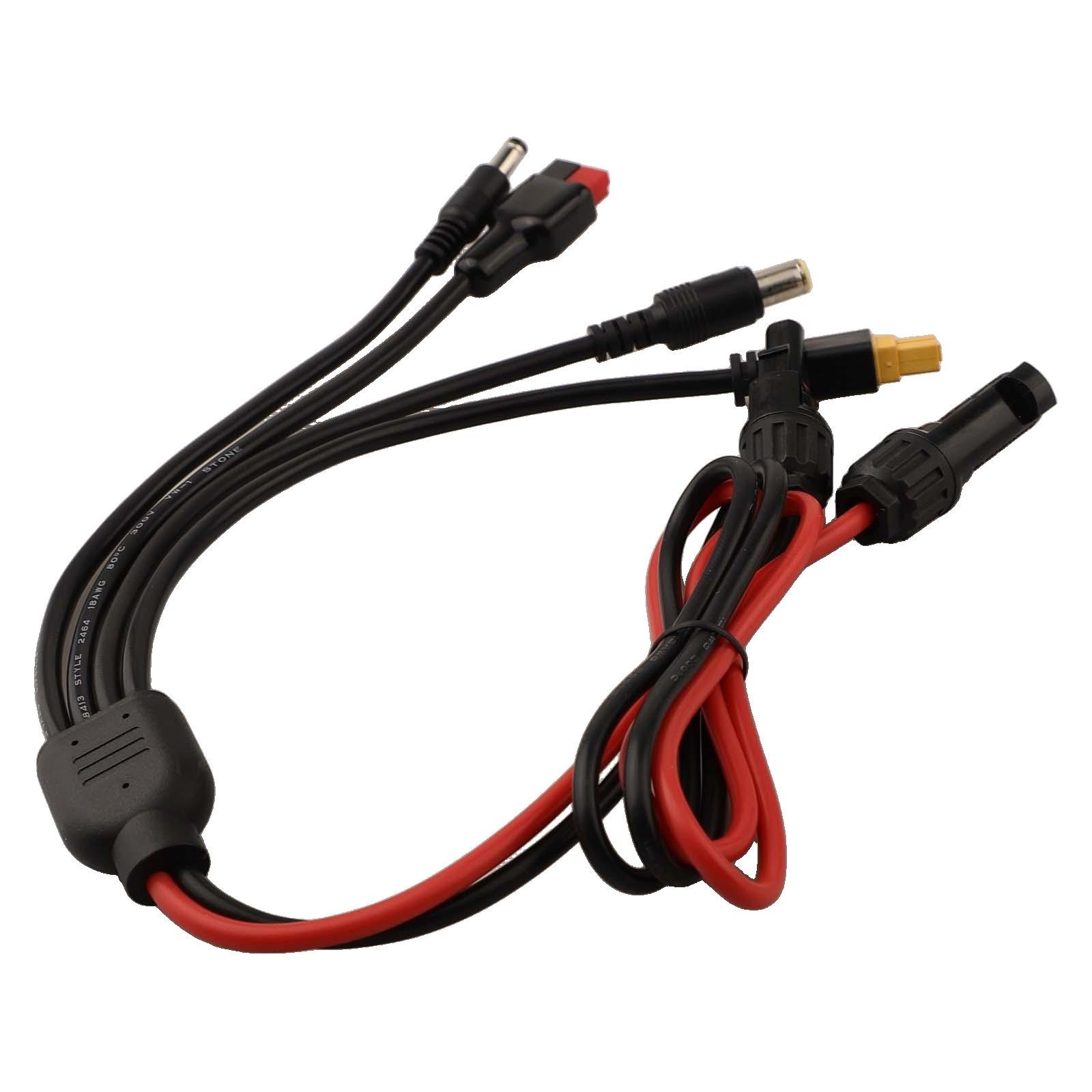 Solar Panel Connector Adapters 4-in-1 Solar Charging Cable For XT60/DC5521/7909