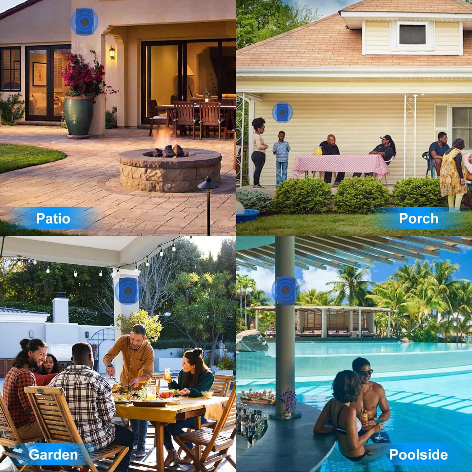 400W 2x 6.5" In/Outdoor Speakers Wired Waterproof Wall Mounted Speakers