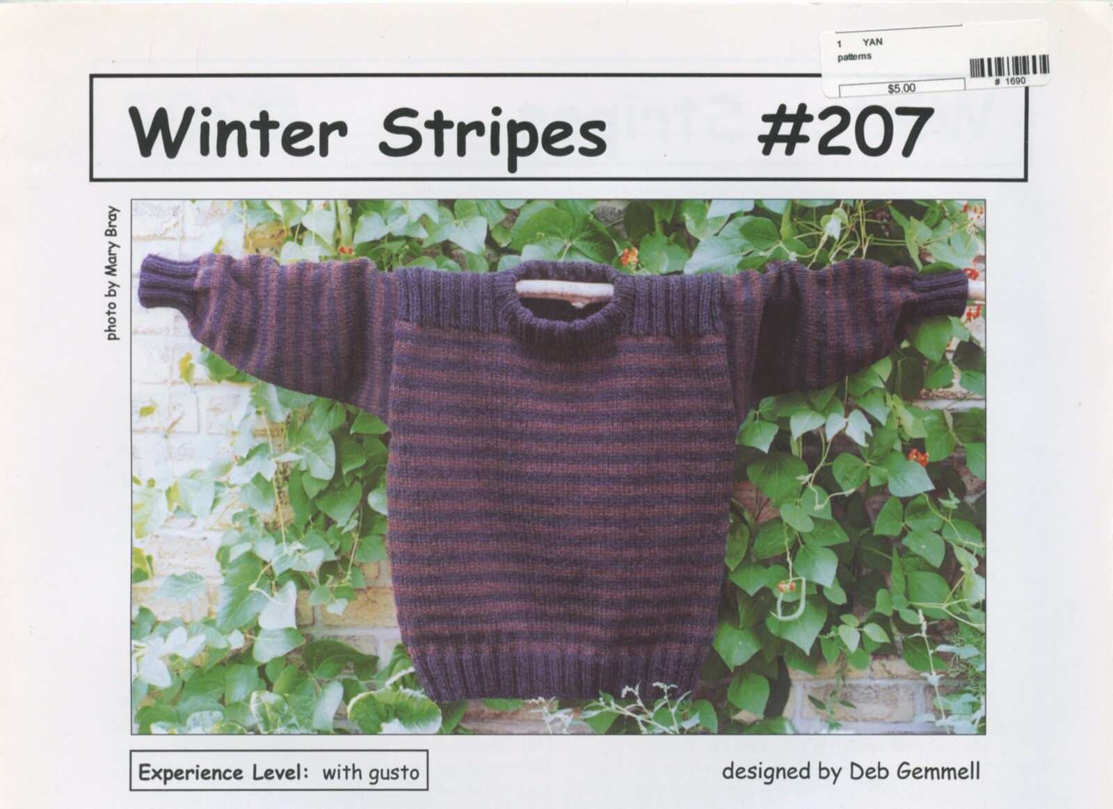 Cabin Fever Knitting Pattern 207 Winter Stripes Sweater - In the Round - 39"-57"