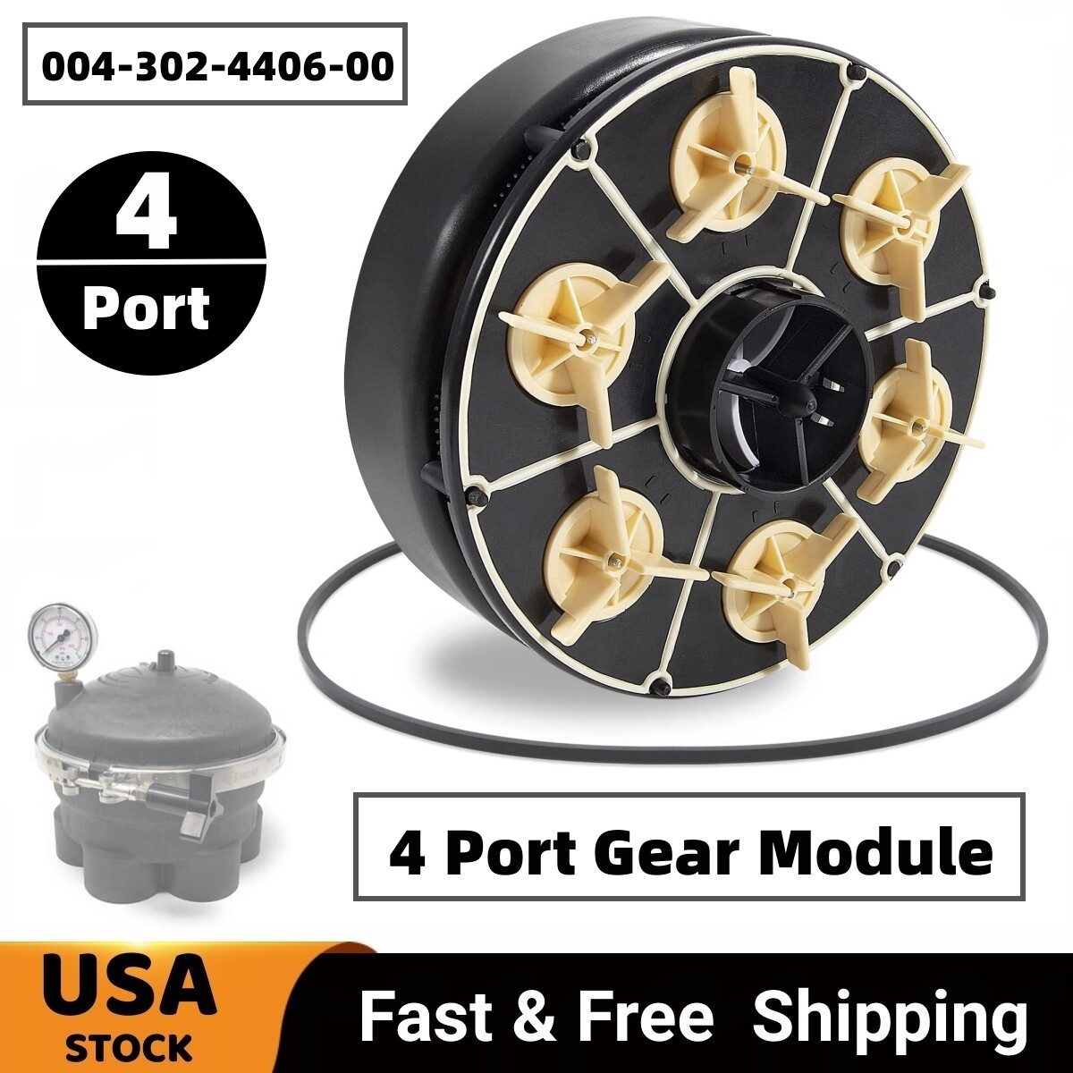 4Port Gear Module Fit For Paramount Cleaning Water Valve Replace 004-302-4406-00