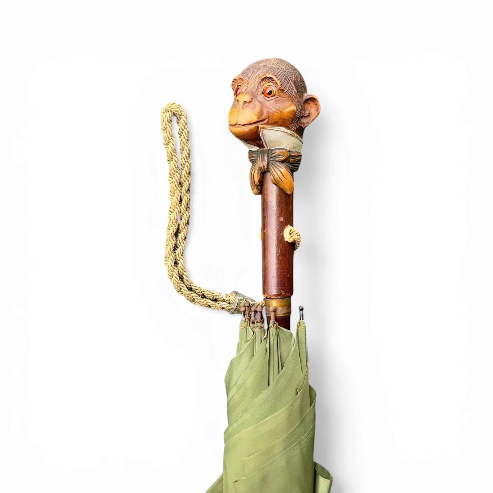 Vintage Carved Monkey Handle Gentleman’s Umbrella