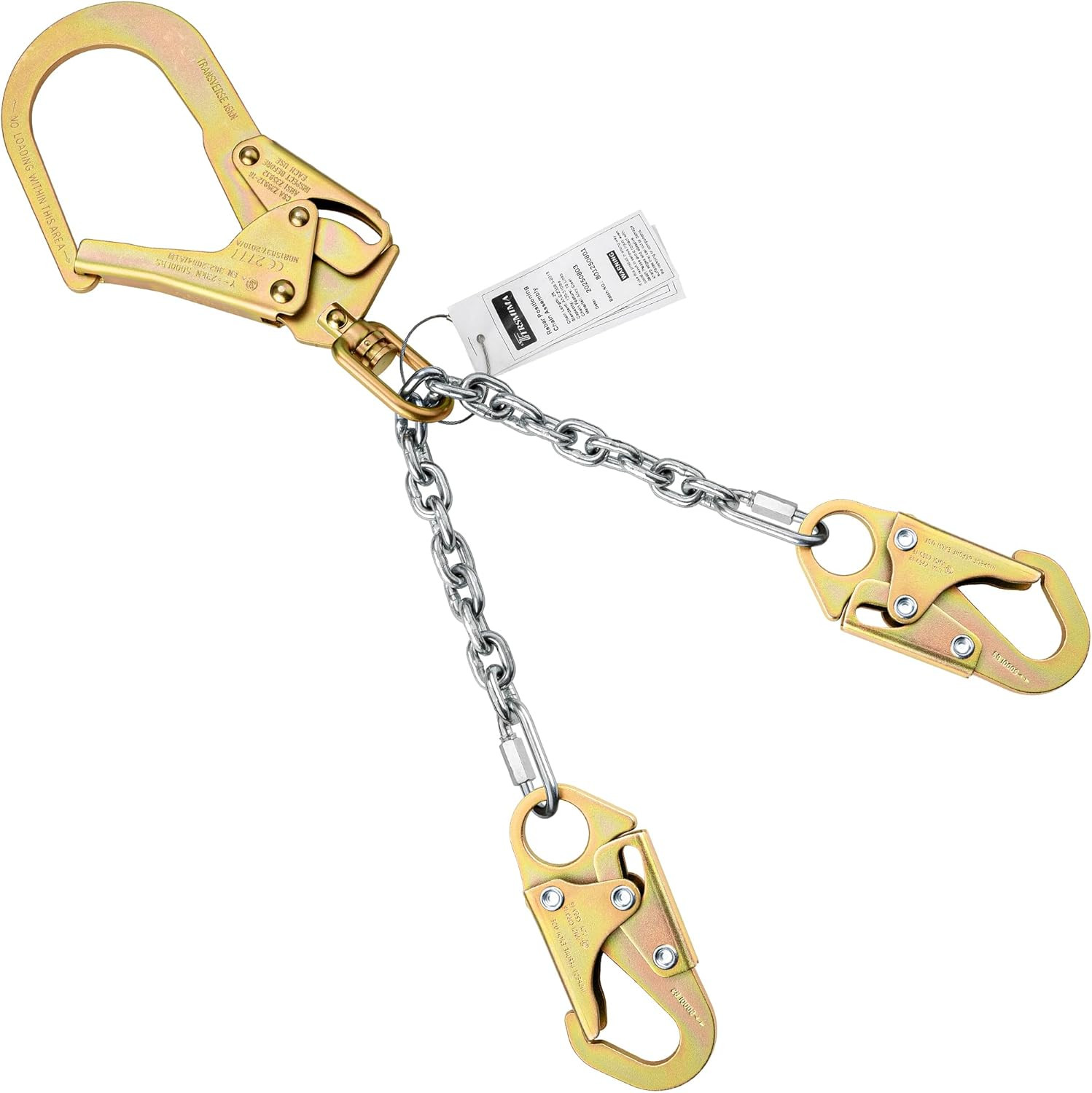 Rebar Positioning Chain with Swivel Hooks - Fall Protection Safety Lanyard