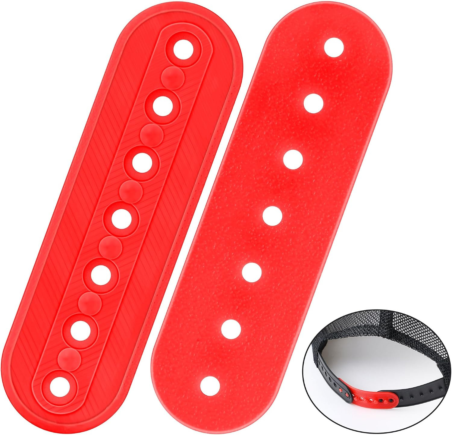 2 Pack Hat Extender, 3D Printed Hat Size Extension Accessories, Adjustable Red