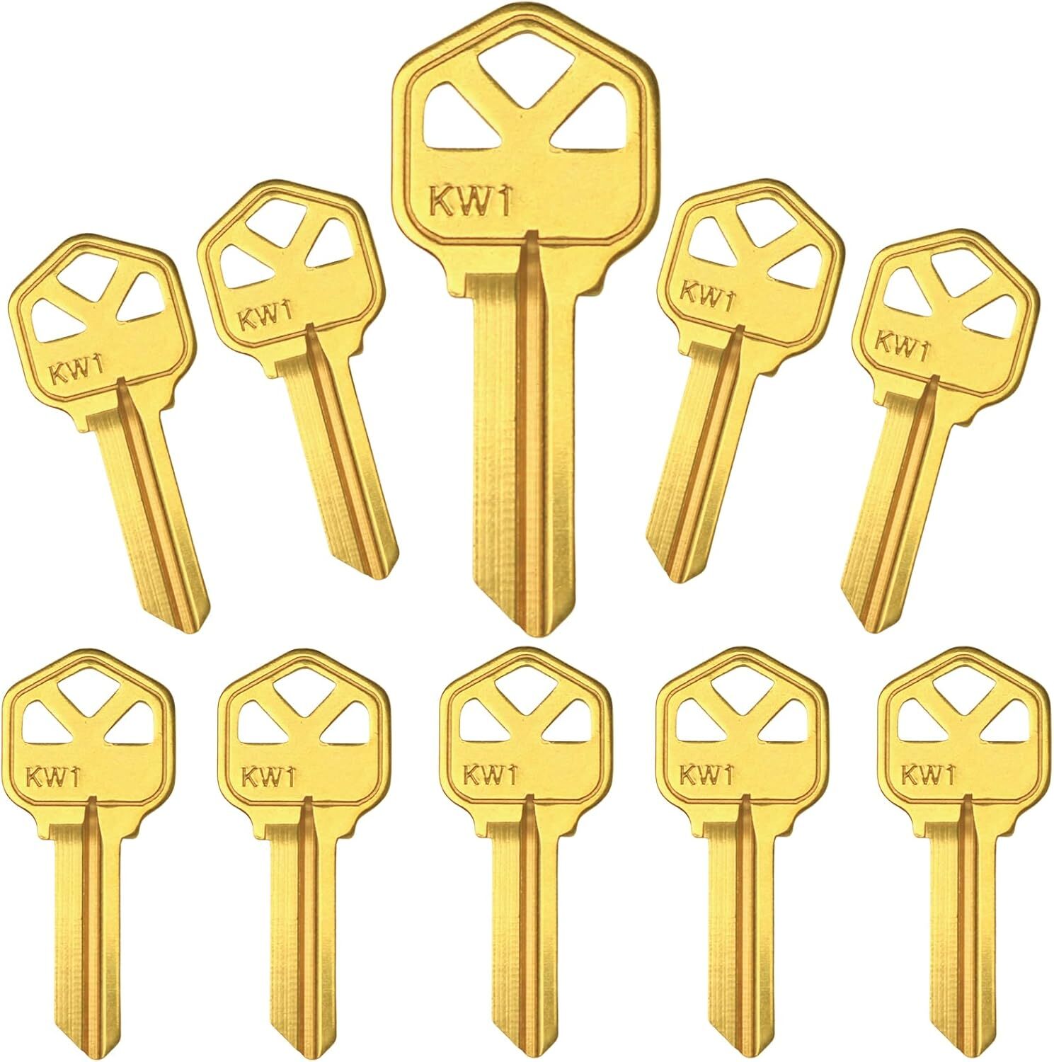 10PCS KW1 Blank Key Blanks Uncut Blank Keys Copper Structures Blank Keys