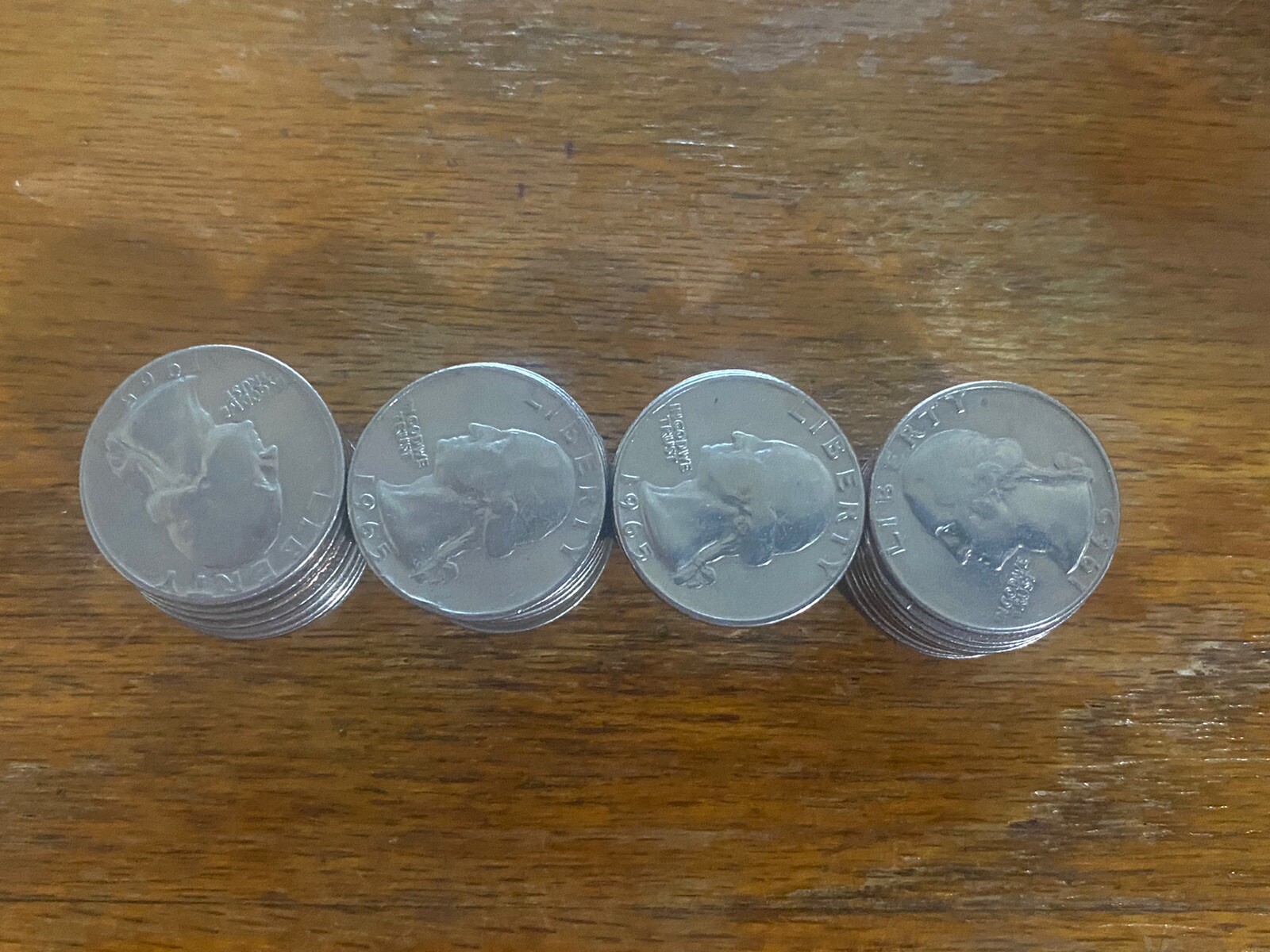 $10 FULL ROLL of 40 coins 1965 Quarters Old Money Washington  Cheap USA Deal
