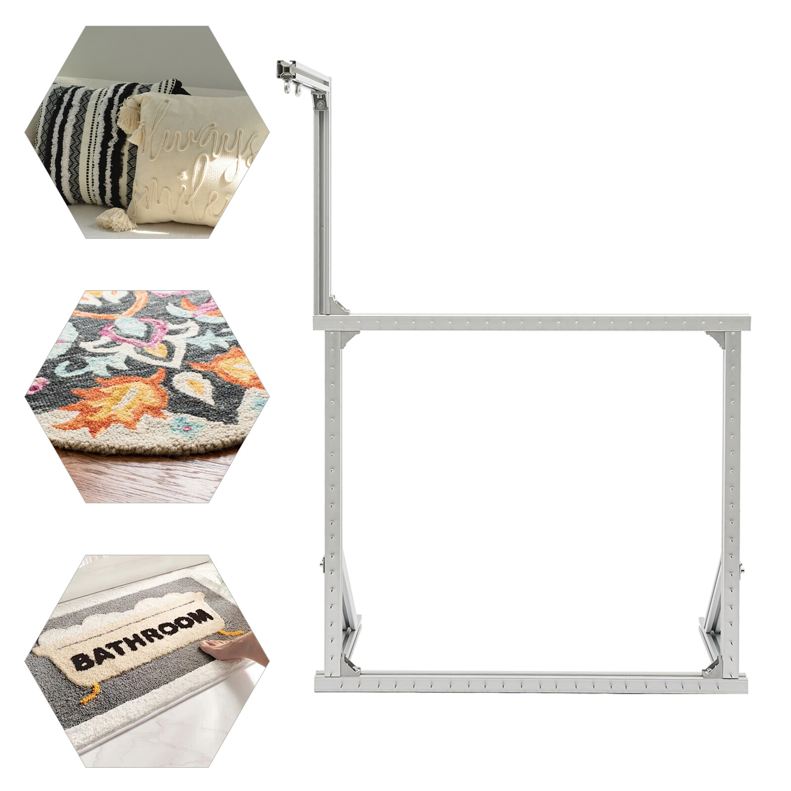 27.55in*27.55in Tabletop Tufting Frame Rug Tufting Frame Aluminium Alloy