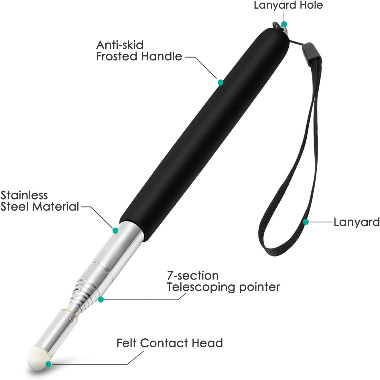 3 Pack Telescopic Teachers Pointer Retractable Handheld Presenter Extendable ...