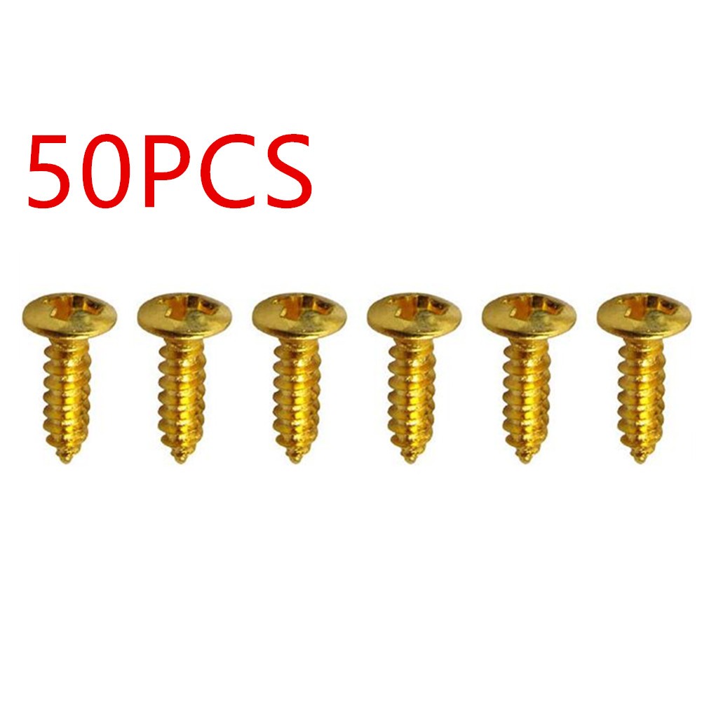 50Pcs Iron Guitar Pickguard Mounting Screws For Fender Strat/Tele Electric Bass