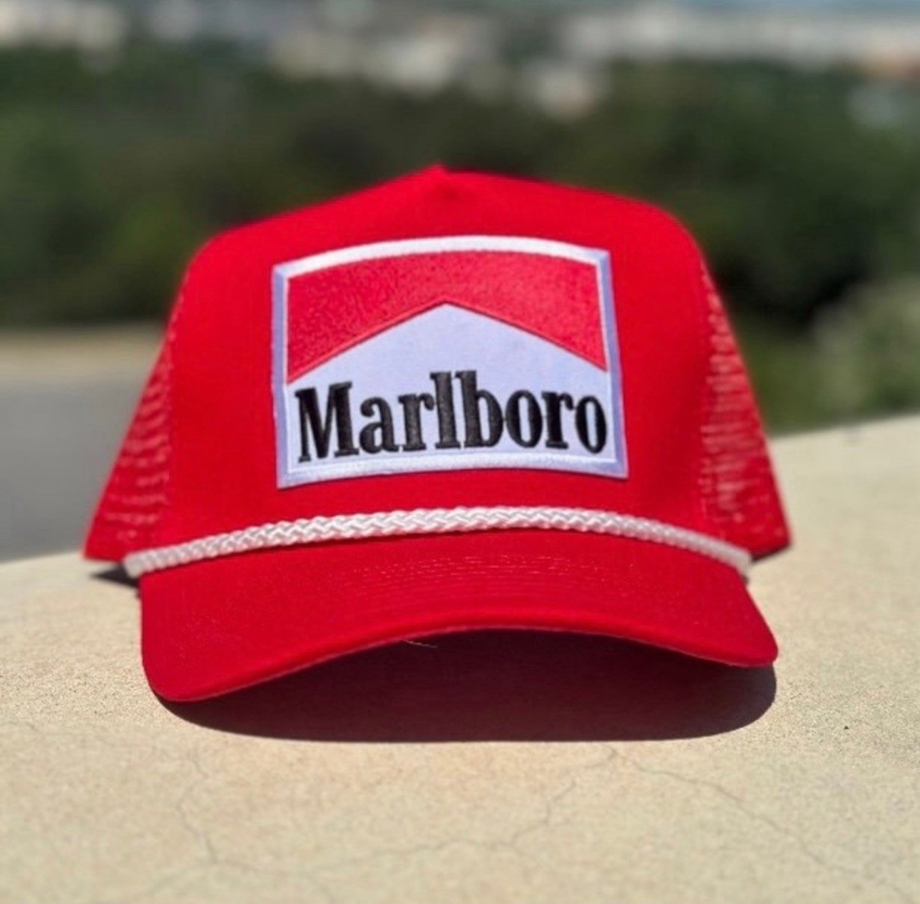 Red Trucker Rope Hat